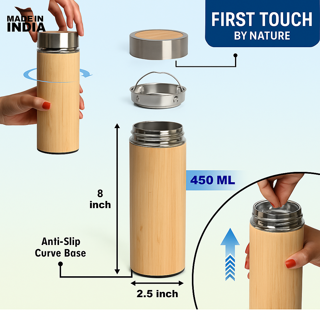 Bamboo Water Bottle โ Eco-Friendly & Stylish Hydration