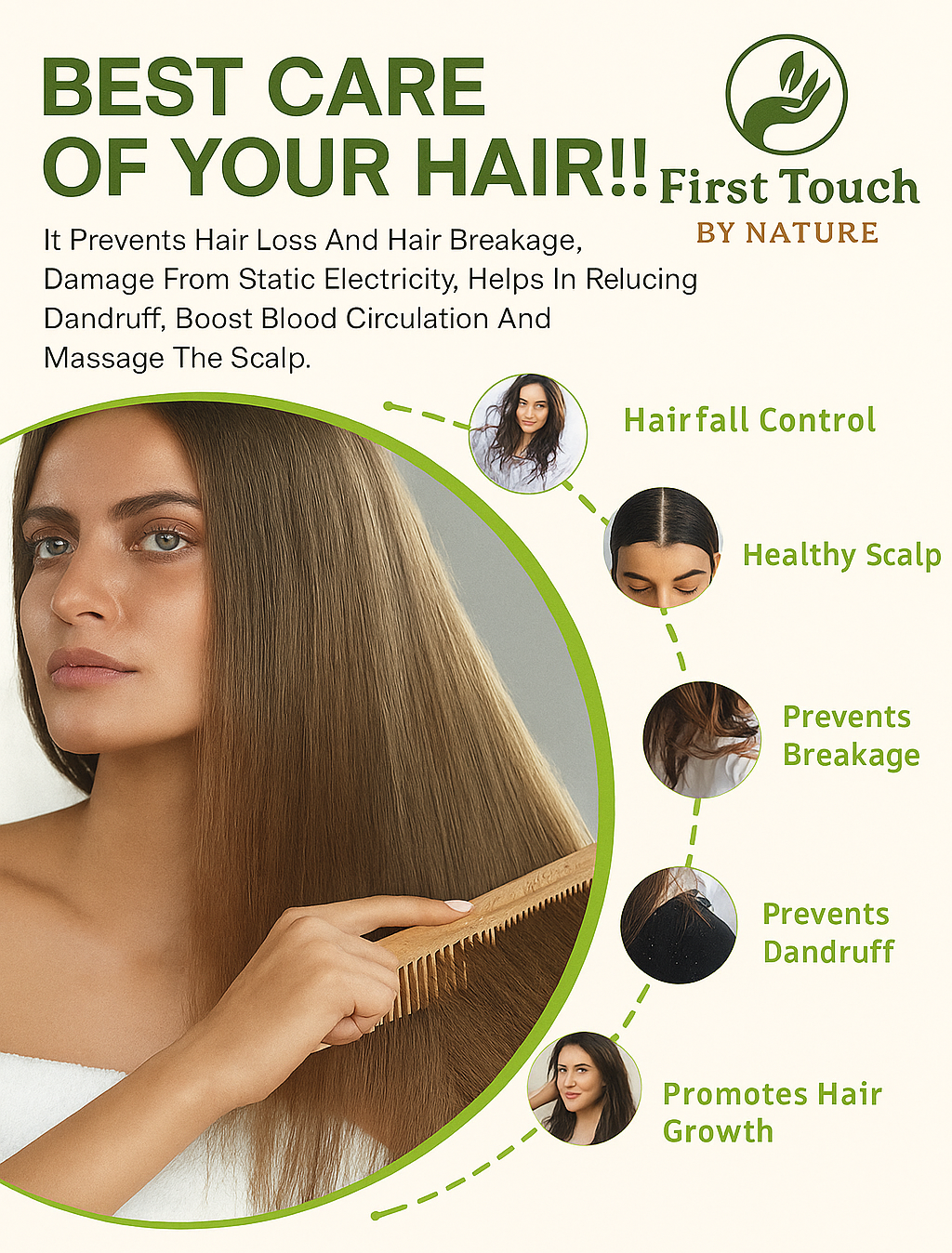 Neem Wooden Comb – Natural Care for Healthy Hair