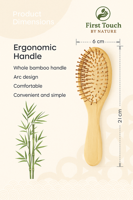 🌿 Premium Bamboo Hair Brush with Ergonomic Handle – Eco-Friendly & Comfortable